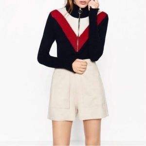 Zara Beige Faux Suede High Waisted Shorts - Size M - NWOT